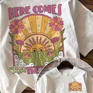 Premium Ring Spin 100% Cotton Here Comes the Sun Tee  Beatles Abbey Road NWT 2x